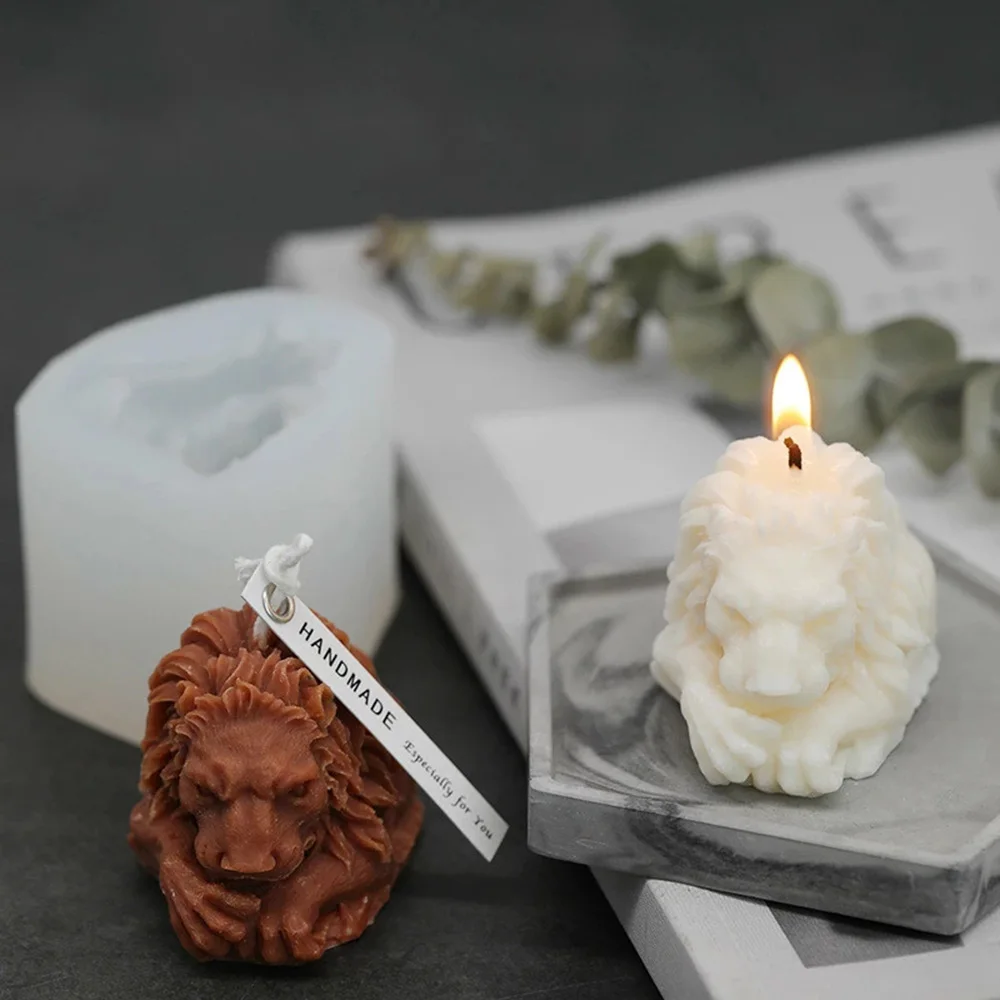 

Retro Lion Shape Scented Candle Silicone Mold DIY Cake Handmade Soap Plaster Epoxy Resin Mould Home Decoration Ornaments