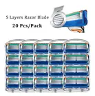 Бритвенные лезвия для Gillette Fusion, сменные Мужские t-образные головки, 5 слоев, кассеты для бритья из нержавеющей стали, прямая Бритва для мужчин