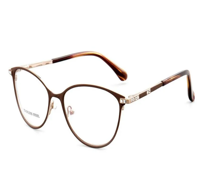 

Luxury Diamond Stainless Steel Glasses Frame Women Progressive Multi-focal Lens Eyewear See Near Far Vintage Reading Eyeglasses