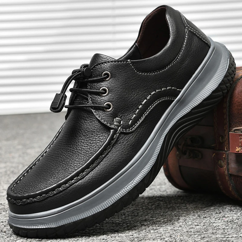 2022 New Spring Men's Casual Shoes Dress Genuine Leather  Waterproof High Quality Men Loafers Luxury Brand Driving Shoes For Men