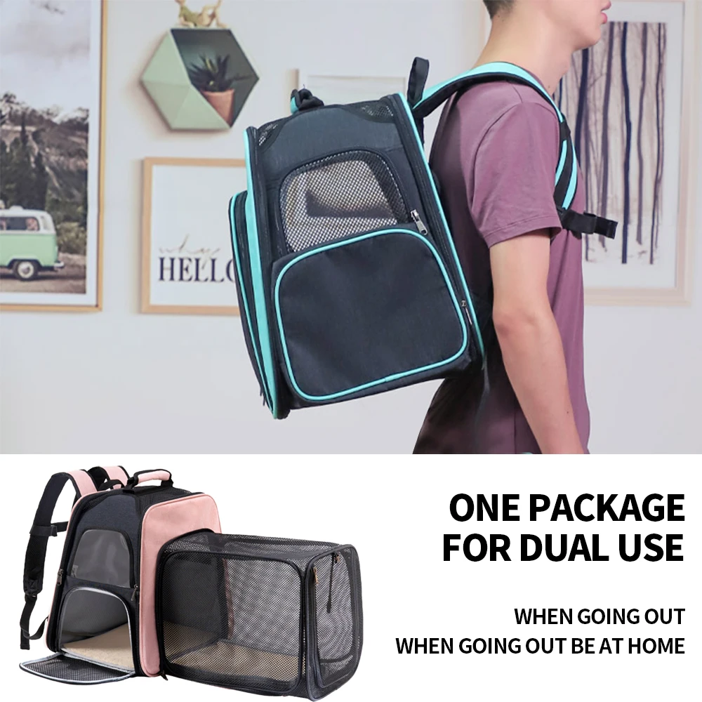 Рюкзак переноска для домашних животных расширяемая Портативная Сумка тележка