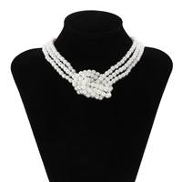 fashion big white imitation pearl choker necklace clavicle chain fashion necklace for women bridal wedding jewelry collar new