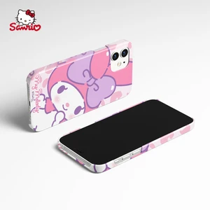 Sanrio Kuromi Half Pack Hard Shell Phone Case for iPhone13 13Pro 13Promax 12 12Pro Max 11 Pro X XS MAX XR 7 8 Plus Cover
