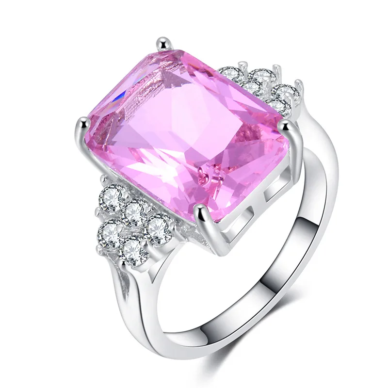 

Cross border exclusive for wish hot selling classic Princess square zircon ring copper ring