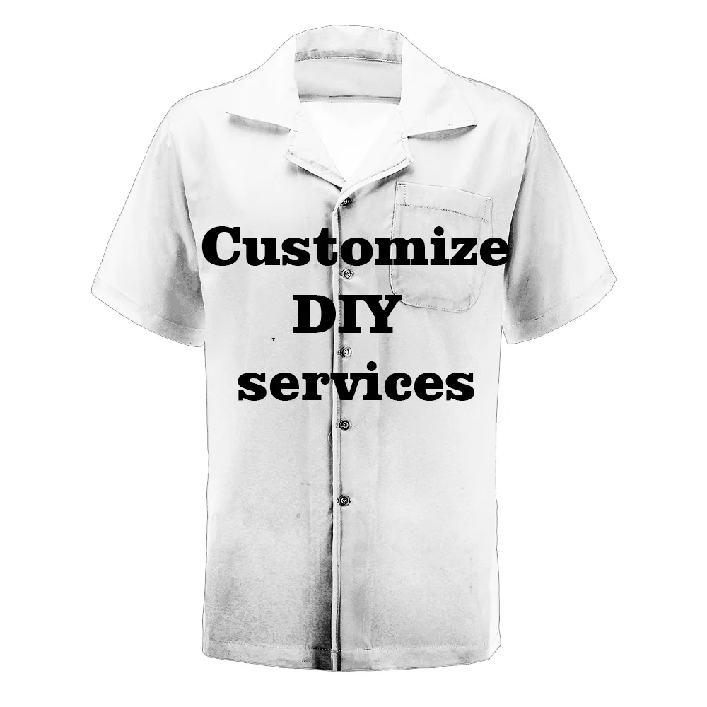 Мужская модная повседневная рубашка из полиэстера с коротким рукавом пуговицами