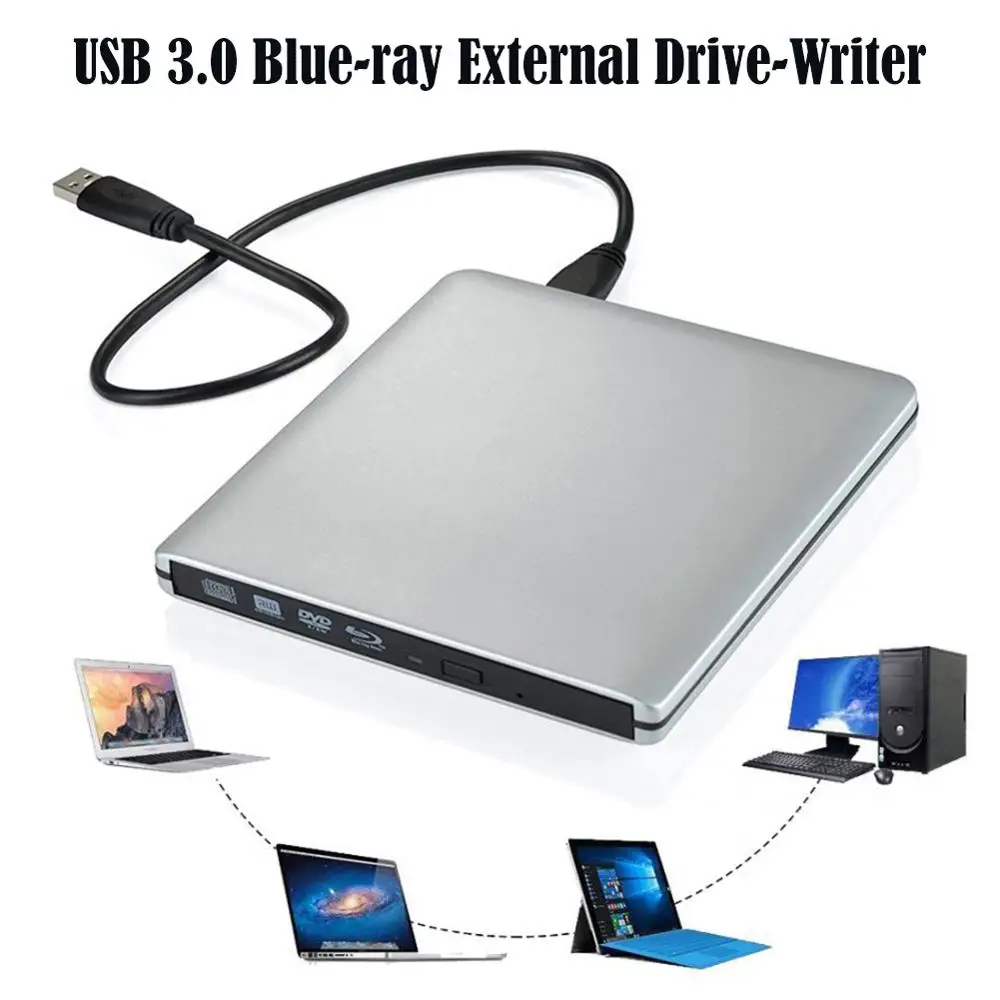 Внешний DVD привод USB 3 0 портативный CD/DVD плеер Blue Ray для ноутбука ПК Windows XP/7/8 Mac