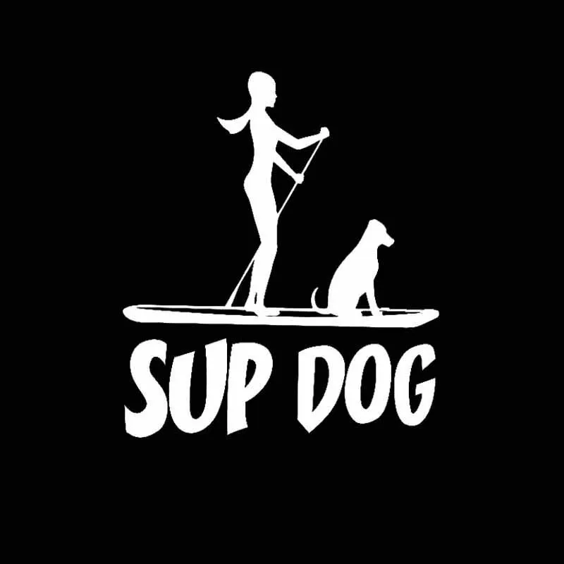 15x12см наклейка SUP DOG для автомобиля в стиле моды из ПВХ на заднее стекло автомобиля с водонепроницаемой декоративной наклейкой.