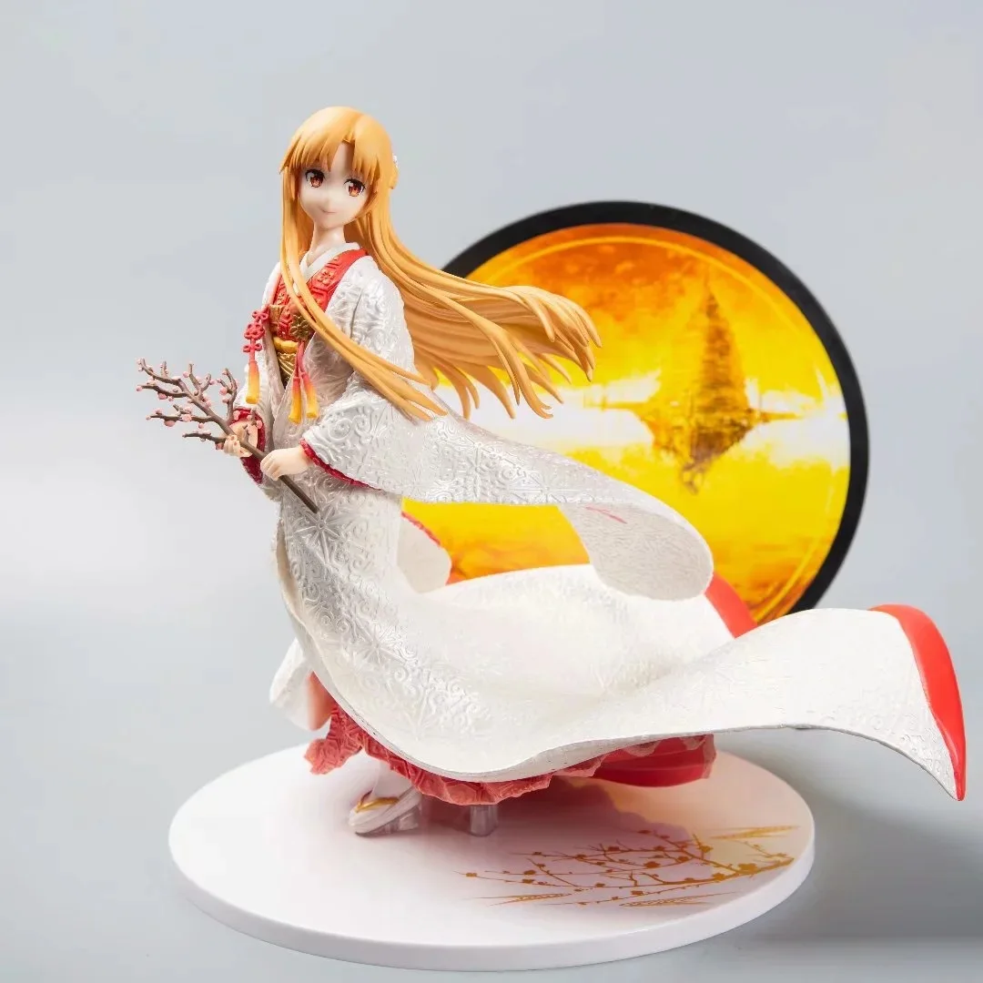 

Anime Sword Art Online Asuna Yuuki Japanese Bride Kimono Face Change Model Boxed Figure 25cm