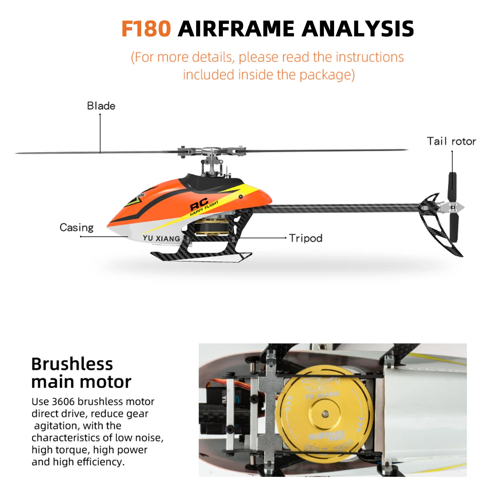 YU XIANG F180 Радиоуправляемый вертолет 2 4 ГГц 6CH Flybarless 3D/6G трюковый RTF двойной