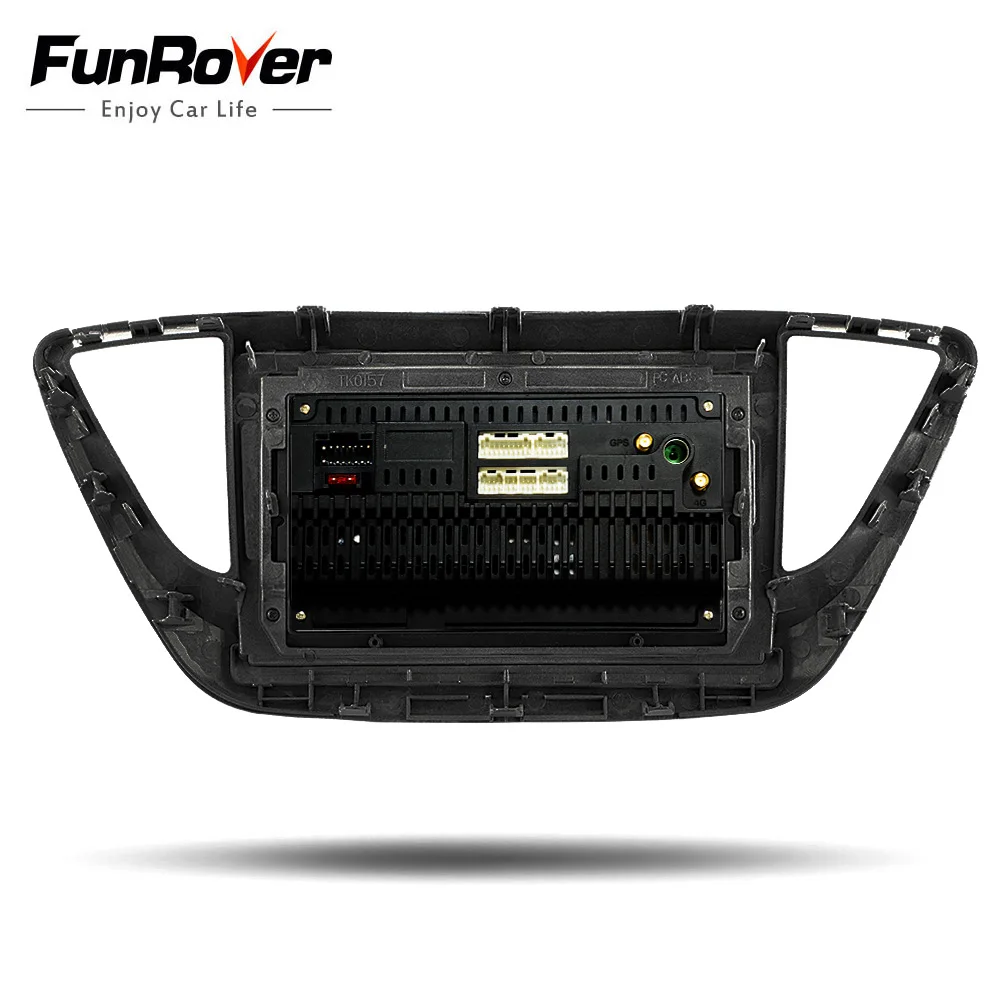 FUNROVER android 9 0 2.5D + IPS автомобильный dvd для Hyundai Verna Solaris Accent 2017 2018 радио gps Навигация
