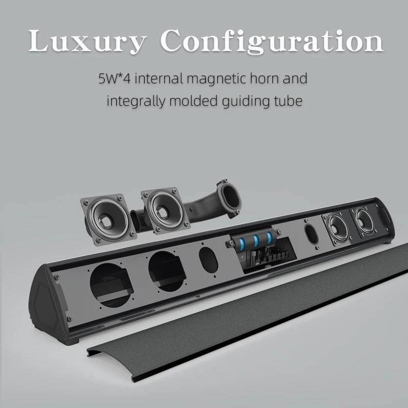

Home Theater Multifunctional Bluetooth-compatible Soundbars Speaker with 4 Full Range Horns Stereo Sound Support Foldable/Split