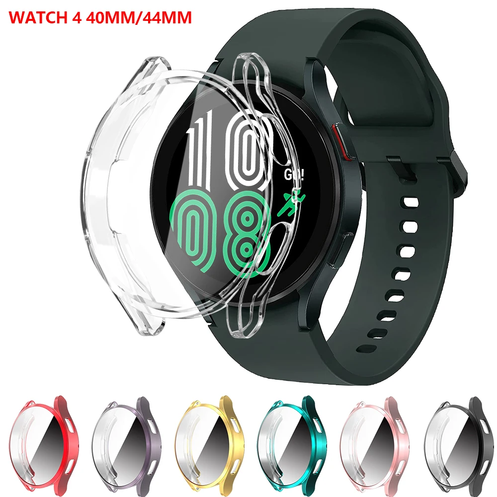 

Tpu Case for Samsung Galaxy Watch 4 44mm 40mm TPU Plated All-around Screen Protector Cover Bumper Correa Galaxy 4 44mm 40mm