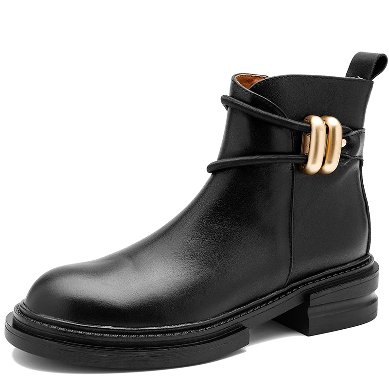 

Autumn Winter Ankle Modern Boot Thick Bottom Elegant Fashion Footwear Shoes Platform Boot Women Fashion Black Concise A154