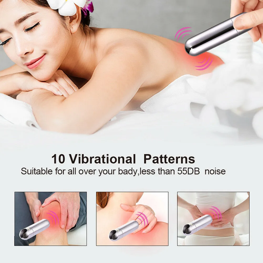 10 скоростей Водонепроницаемый Электрический массажный жезл вибратор-массажер