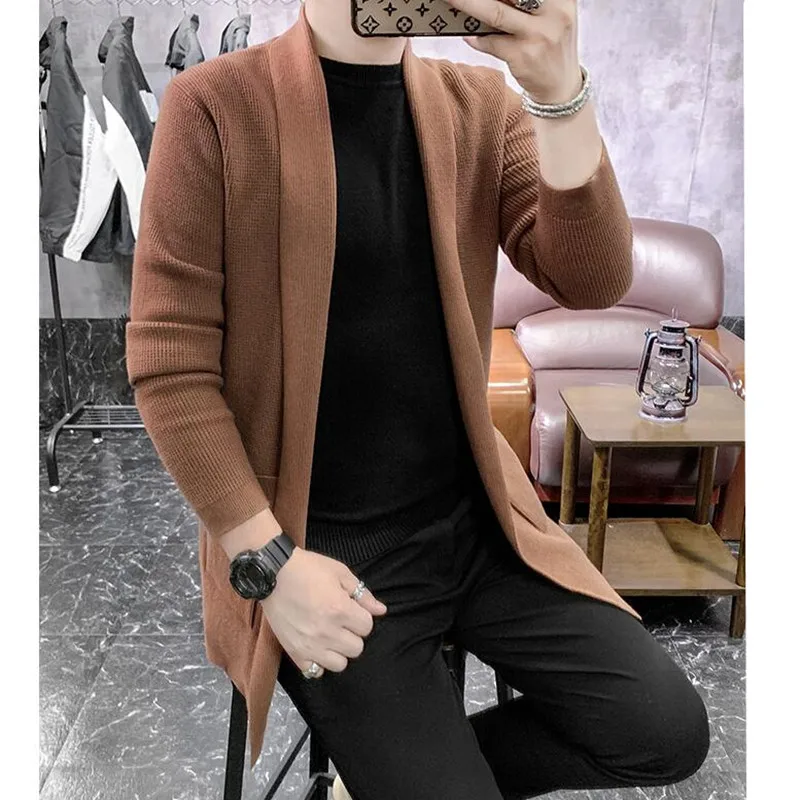 British Style Men's Sweaters New Autumn Casual Solid Knitted Coat Male Cardigan Designer Homme Sweater Slim Fitted Warm Clothing
