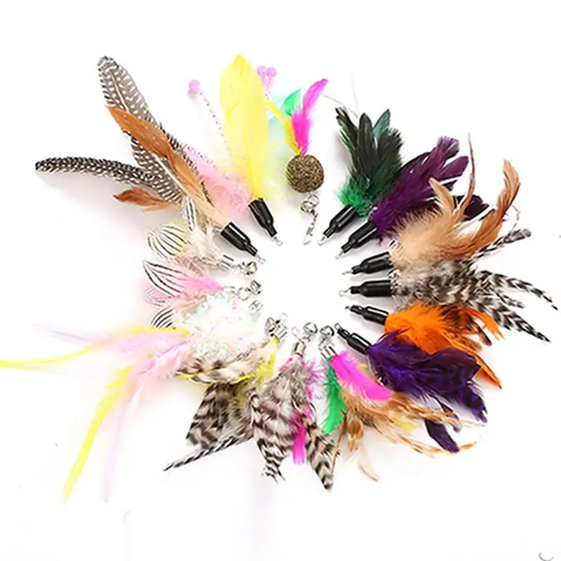 

15PCS Replacement Cat Toy Funny Fake Feather Cat Wand Refill Cat Teaser Refill Juguetes Para Gatos Pet Supplies