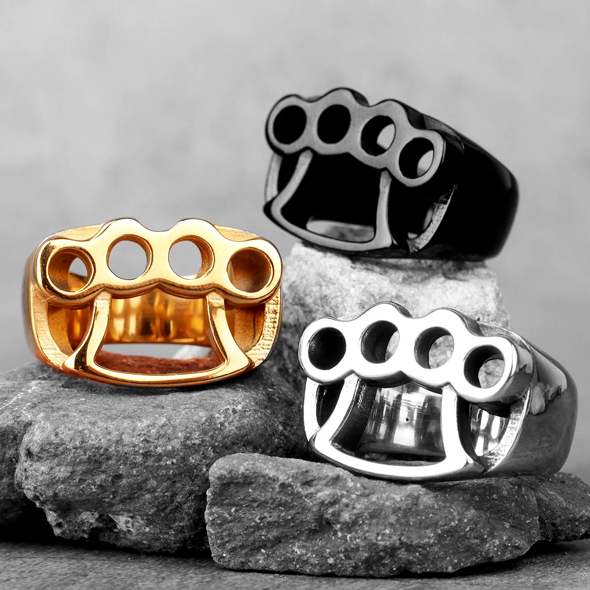 

Stainless Steel Man Men Rings Fight Boxing Knuckles Creativity Personality for Male Boyfriend Fashion Accessories Jewelry Gift