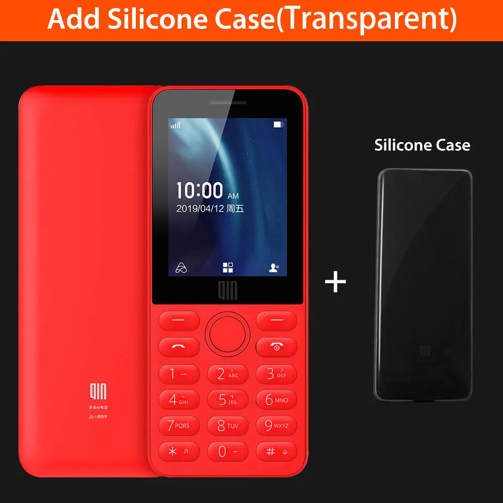 Xiaomi QIN QF9 4G сеть Wi-Fi 1820mAH BT 4,2 инфракрасный пульт дистанционного управления Две sim-карты функция телефона - Цвет: Add Silicone Case