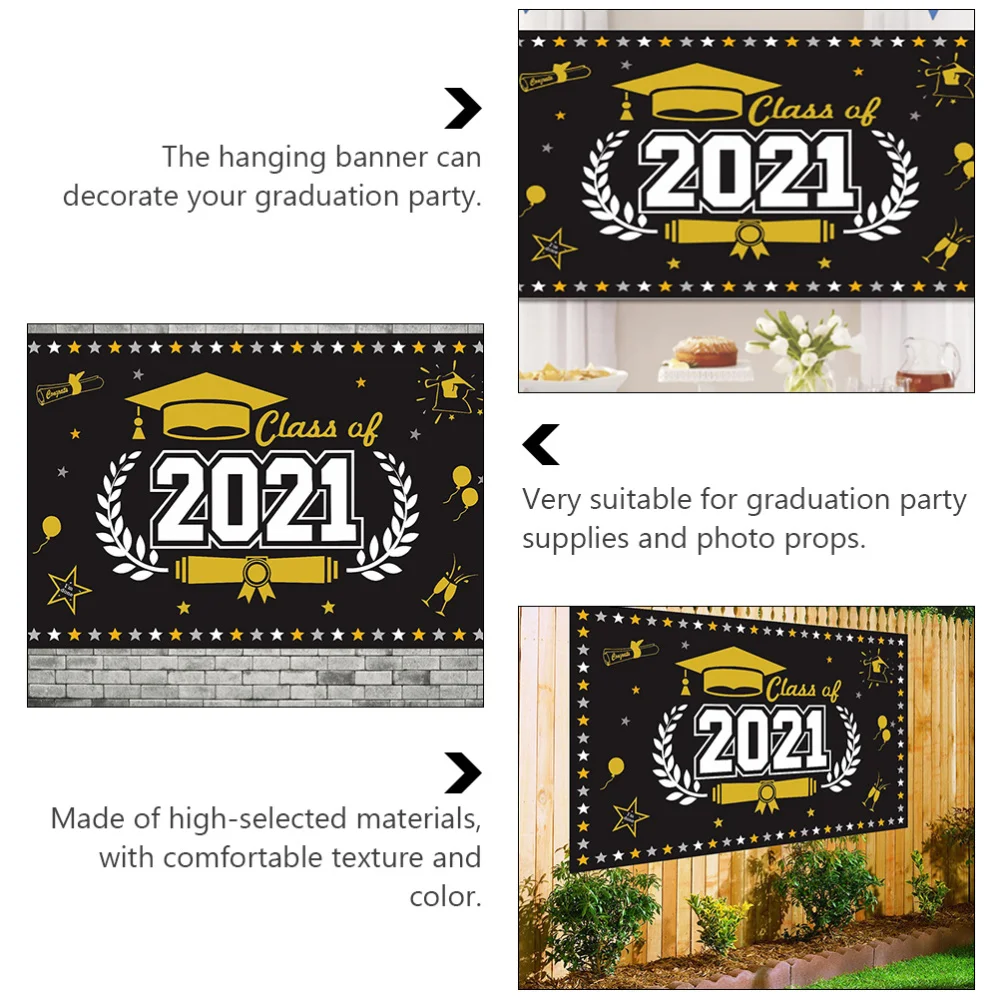 

Creative Graduation Party Banner Fashion Background Cloth Banner Graduation Flag