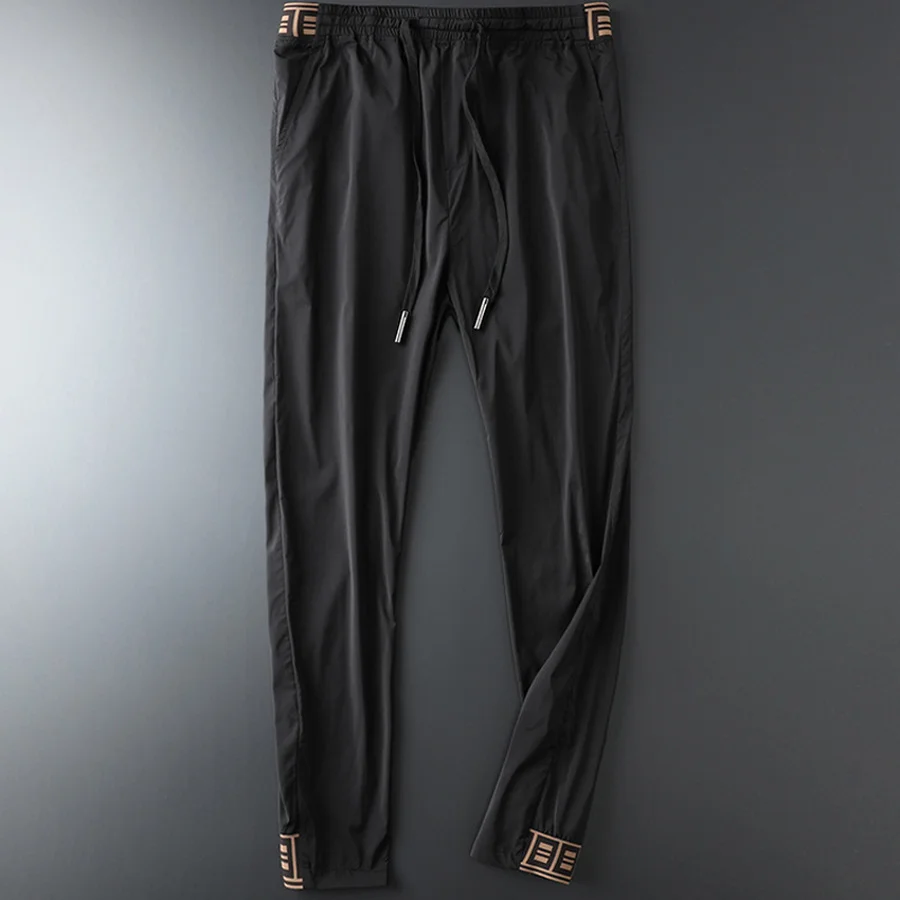 Роскошные мужские брюки Jogger новые Брендовые спортивные с завязками повседневные