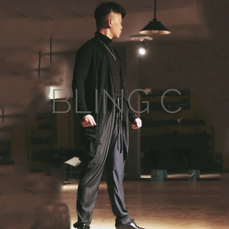 Брюки мужские для латиноамериканских танцев мягкие стандартные черные брюки