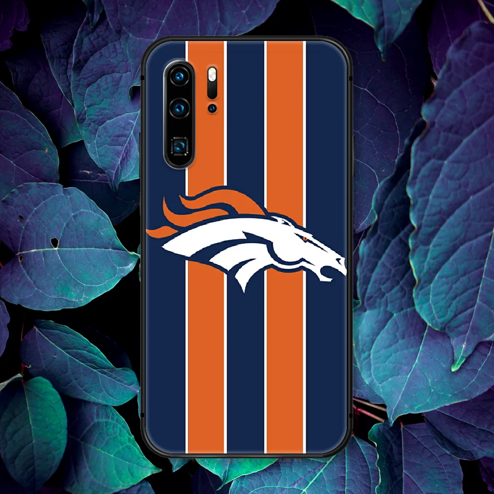 

Denver Bronco Football Horse Phone Case For Huawei P Mate Smart 10 20 30 40 Lite Z 2019 Pro black Back Painting Cell Soft