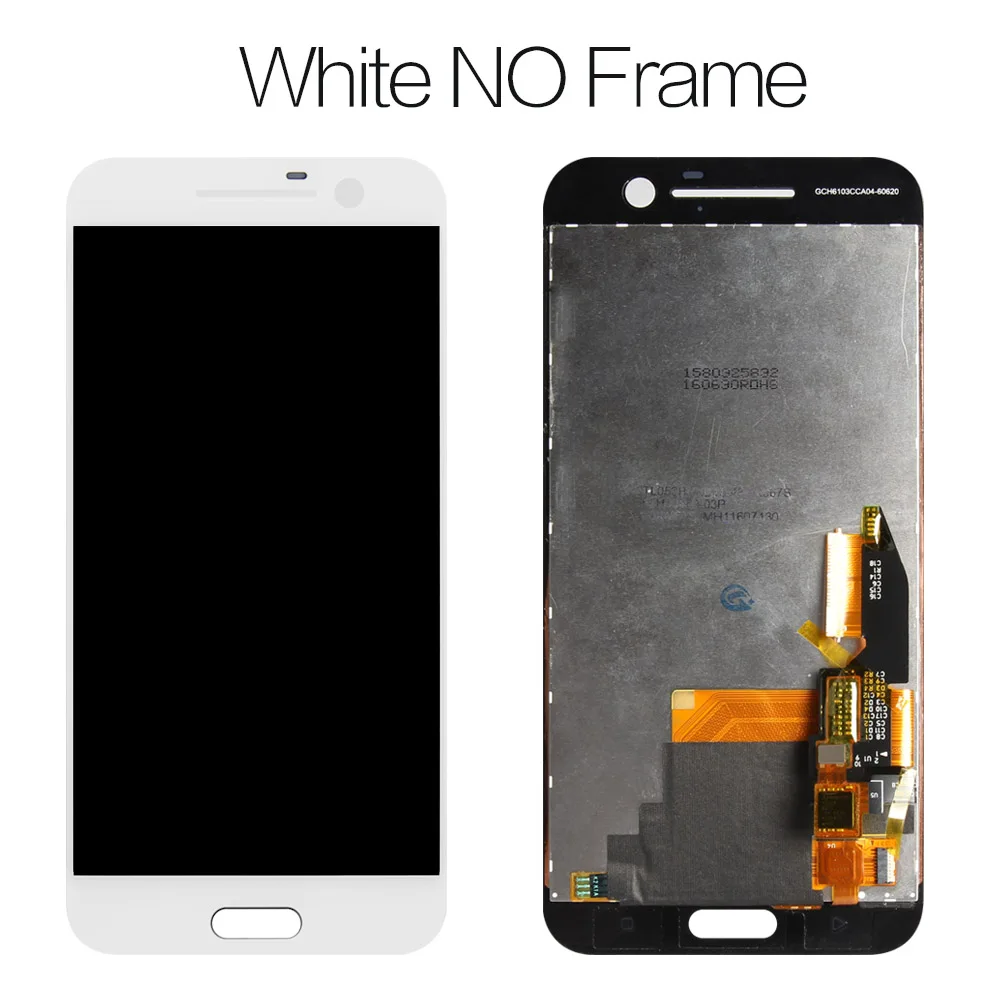 White no Frame 5," 2560x1440 для htc ONE M10 ЖК сенсорный экран htc M10 дисплей дигитайзер сборка запасные части - Цвет: White no Frame