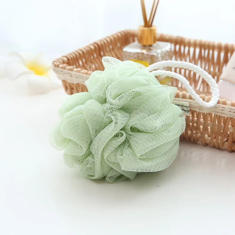 

Clean plain soft bath bath ball large scrub bath flower solid color rub back ball manufacturer