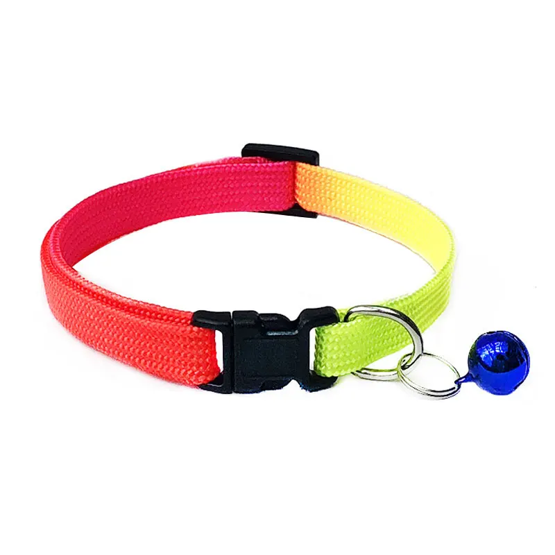 1 шт. случайный цвет Радужный ошейник колокольчик для домашних животных Регулируемый подходит кошек и