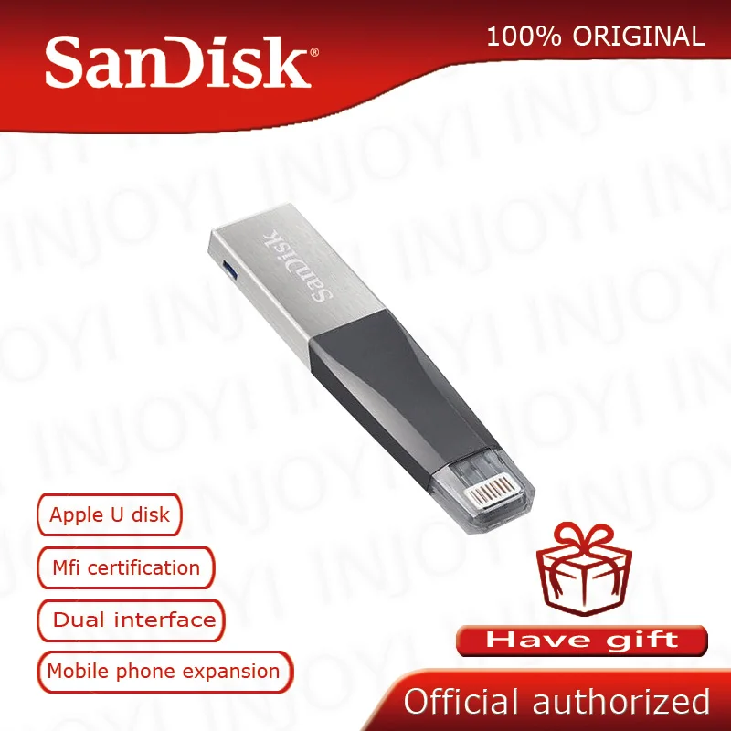 Флеш-накопитель USB sandisk 32 Гб 64 ГБ для iPhone 7, 7 Plus, 6, 5 5S, флеш-накопитель с разъемом Lightning и металлическим разъемом, u-диск для IOS 8,2, карта памяти 128 ГБ