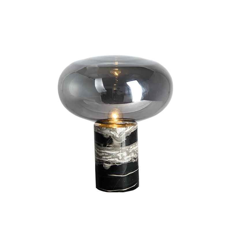 Постмодерн стеклянная Настольная лампа с мраморной подставкой прикроватная