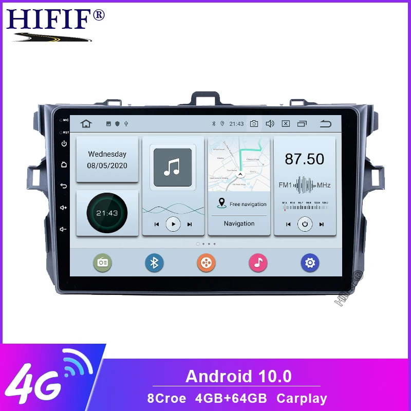 Автомагнитола Android 10 мультимедийный плеер для Toyota Corolla E140/150 2006 2007 2009 2010 2011 2012 2013 Wi Fi