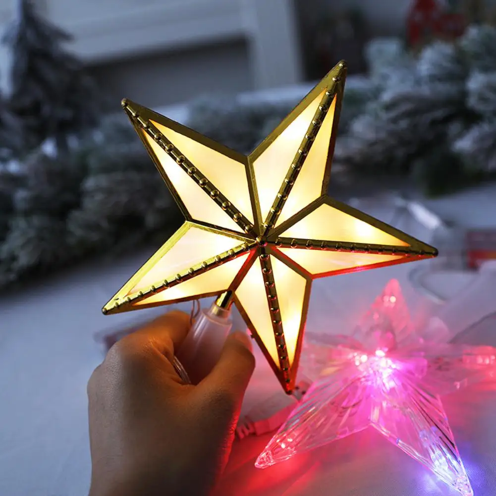 

Christmas Tree Top Star Lights Christmas Tree Decoration Ornaments Battery Power Tree Top Stars New Year Christmas Layout Decor