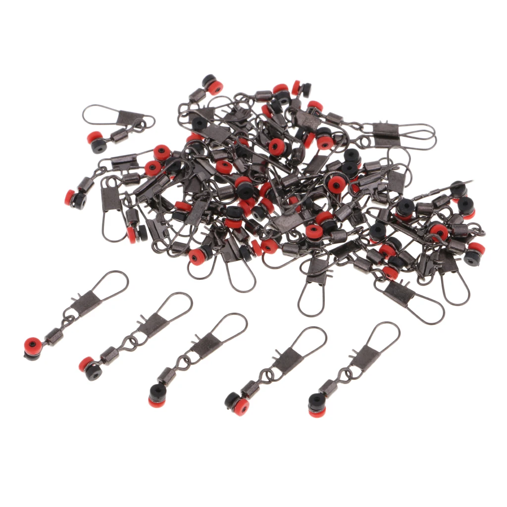 

50Pcs Fishing Swivels Snap Barrel Rolling Swivels Pins Connectors Fishing Swivels Snap Fishing Rolling Barrel Swivel