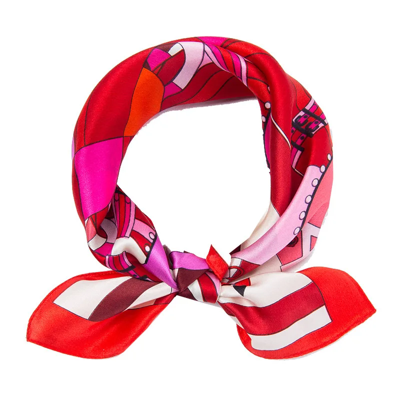 

Hijab Rushed Women Winter The New 2020 Female 100% Mulberry Silk Scarves Square Ms Professional Ribbon Bandana Brand Small