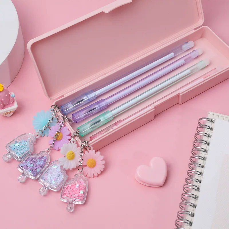 

36 pc/lot Lovely Daisy ice cream Pendant Gel ink pen Cute 0.38mm black ink signature pen/children gift office school supplies