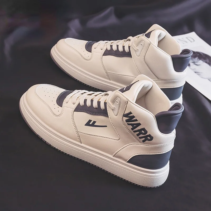 

Men's high-top board shoes Men's new white shoes for autumn and winter 2021 Men's fashion shoes Men's casual sports shoes