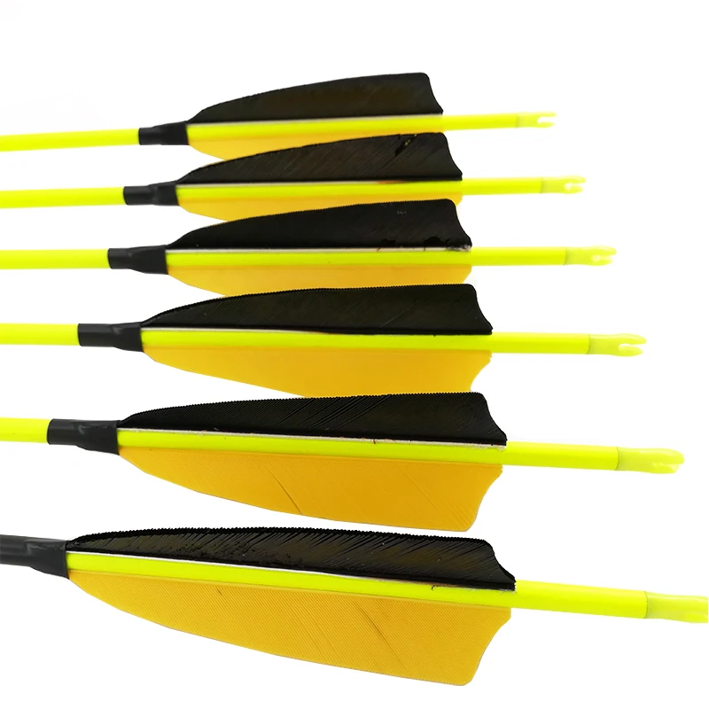 Inals Spine 500 600 700 800 900 30 дюймов углеродные стрелы вал id4.2мм индюк перья изогнутый лук