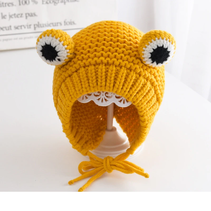 Зимняя теплая вязаная шапка для малышей детские вязаные шапки-бини милая детская