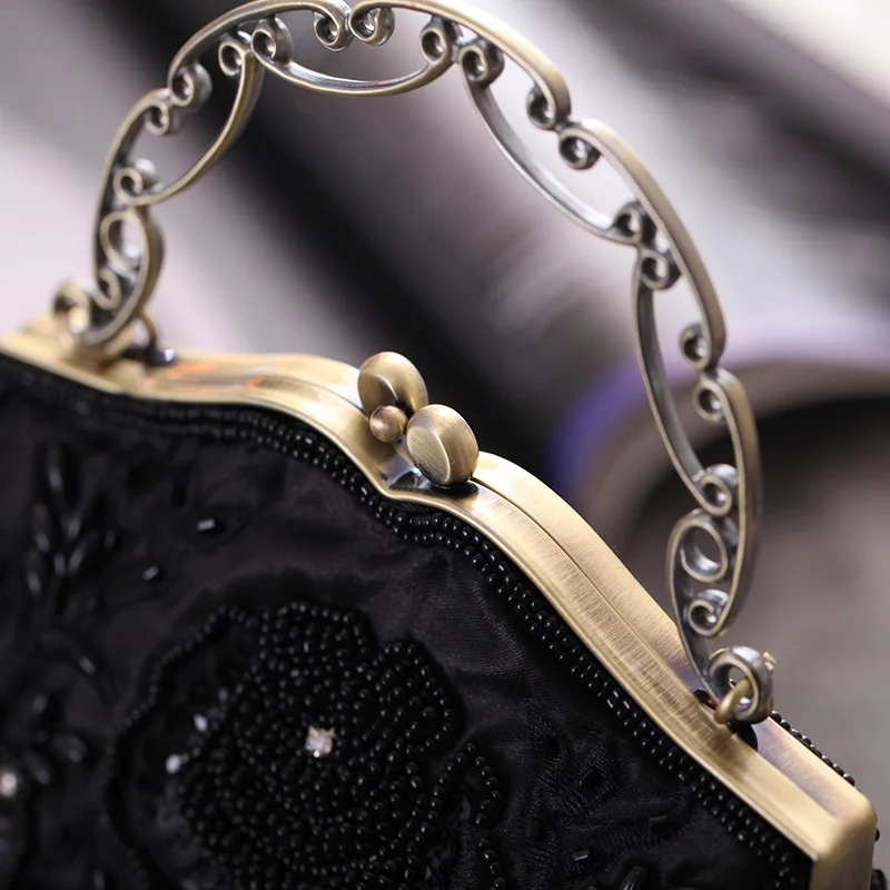 Women's Vintage Style Beaded And Sequined Evening Bag Wedding Party Handbag Clutch Purse| |
