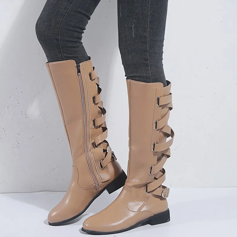 Online Sepatu Musim Dingin Bagus Sepatu Bot Tinggi Wanita Sepatu Bot Salju Hangat Bulu Beludru Sepatu Bot Tinggi Seksi Wanita Pop Musim Dingin Bagus Ritsleting Samping Hitam