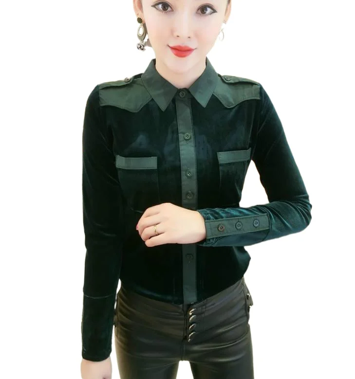 

Женские велюровые рубашки для работы в офисе, велюровые рубашки с длинным рукавом, женские модные офисные бархатные рубашки, блузки