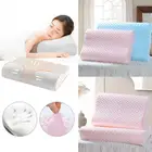 Мягкая подушка для сна, подушка из натурального латекса, Ортопедическая подушка с эффектом памяти, медленно восстанавливает форму, розовая, синяя, белая