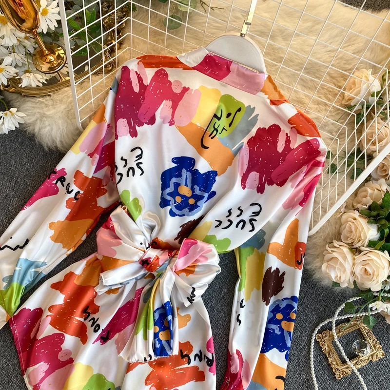 Женская тонкая Асимметричная атласная рубашка с высокой талией топы женская