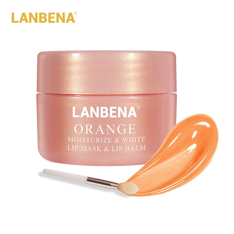 LANBENA Orange Lip Mask Plumper Vitamin C Lips Cream Balm Sleeping Anti Wrinkle Moisturizing Exfoliator Nourishing |