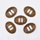 Качественный винтажный латунный пояс для узелков в Западном и западном стиле, для узелков, кожевенного ремесла, Овальный с прорезями, 32*24 мм