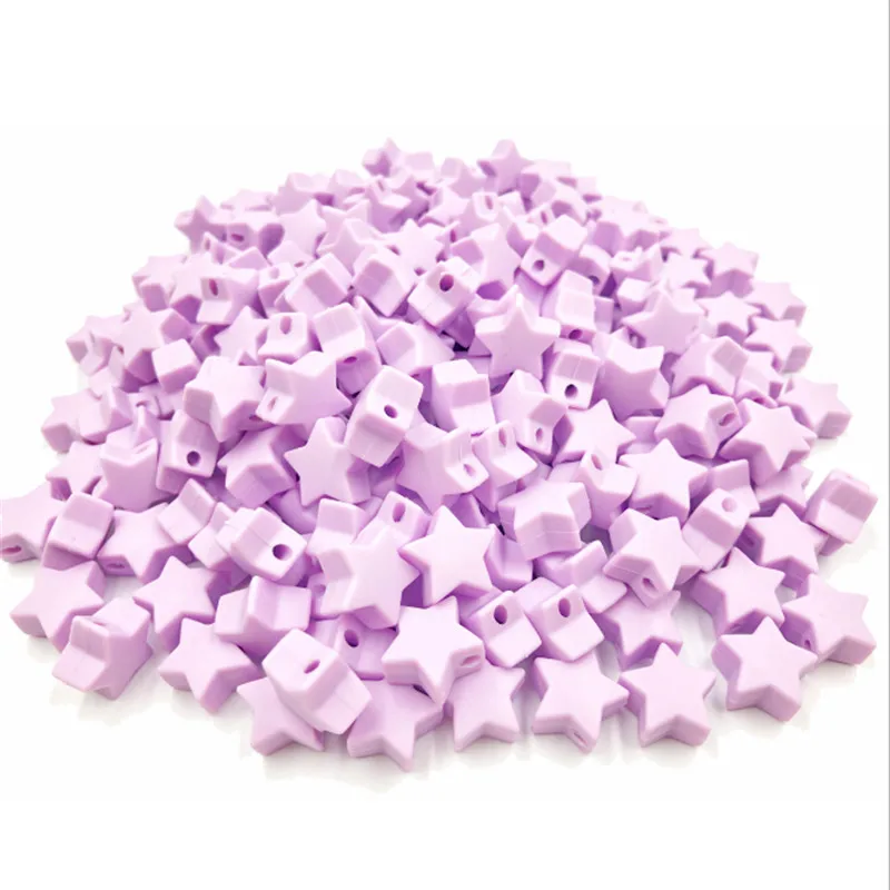 

2021 Mini Silicone Star Shape DIY Beads Baby Teether Silicone Teething Beads Teethers for Baby Dental Care Non-toxic 13 Colors