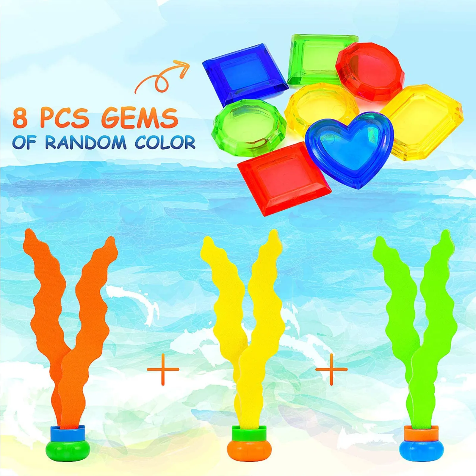 

19pc Swimming Pool Diving Toys Children Boys Girls Underwater Pool Toy Gift Set Kids Interesting Interactive Game Toys#gm