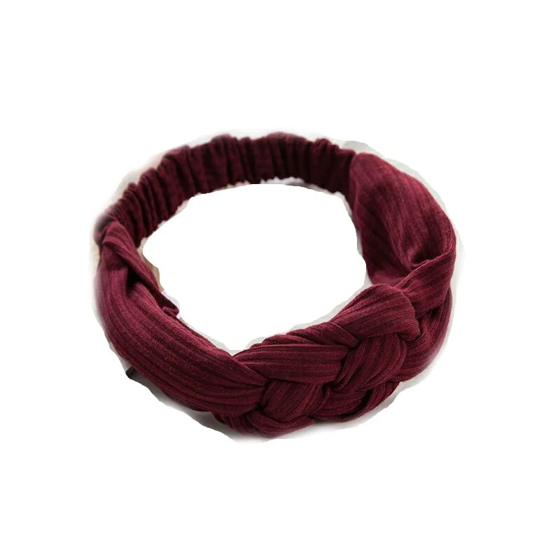 Женская эластичная повязка на голову элегантная тканевая для волос с узлом