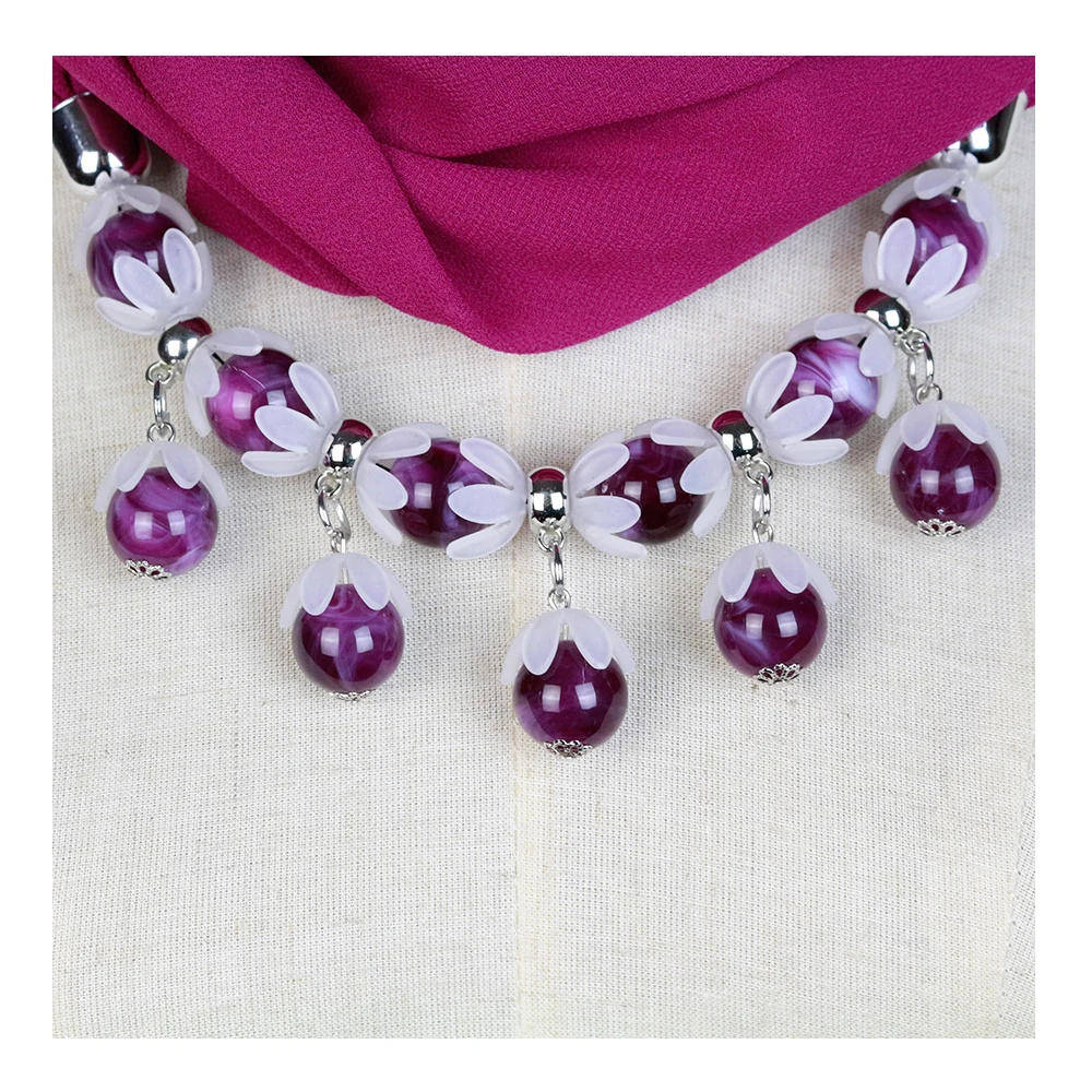 Шифоновая бижутерия ожерелье шарф женский весенний Модный Кольцо Шаль хиджаб